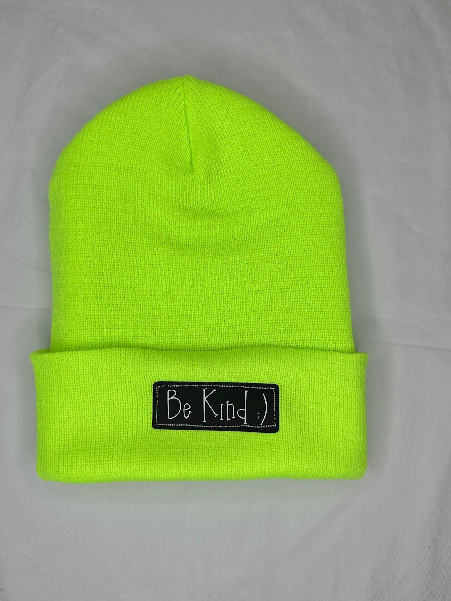 Be Kind :) Beanie (V2 Neon Green)