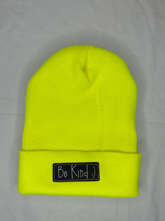 Be Kind :) Beanie (V2 Neon Yellow)